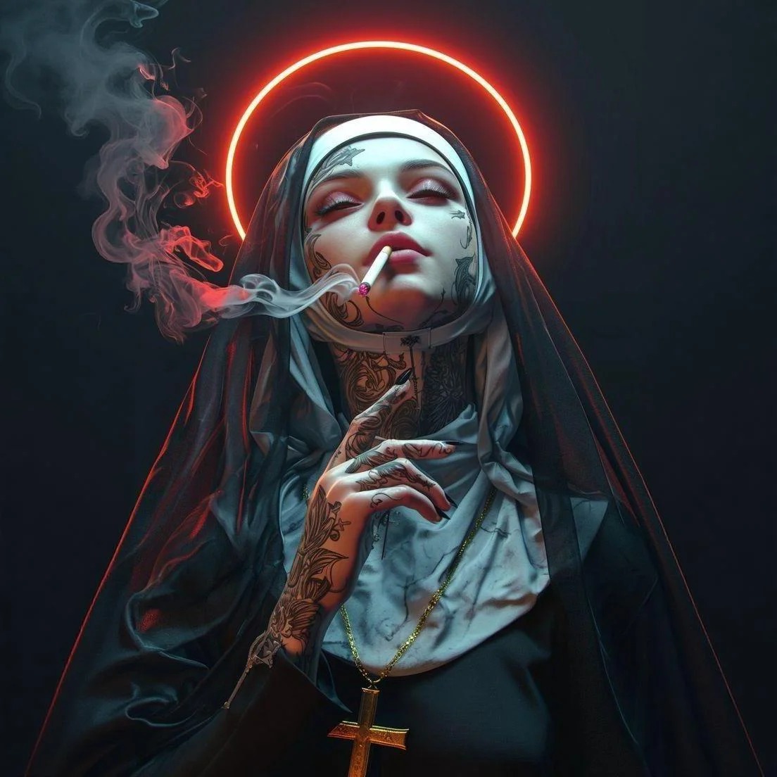 VINTAGE NUNS Washed T-shirt