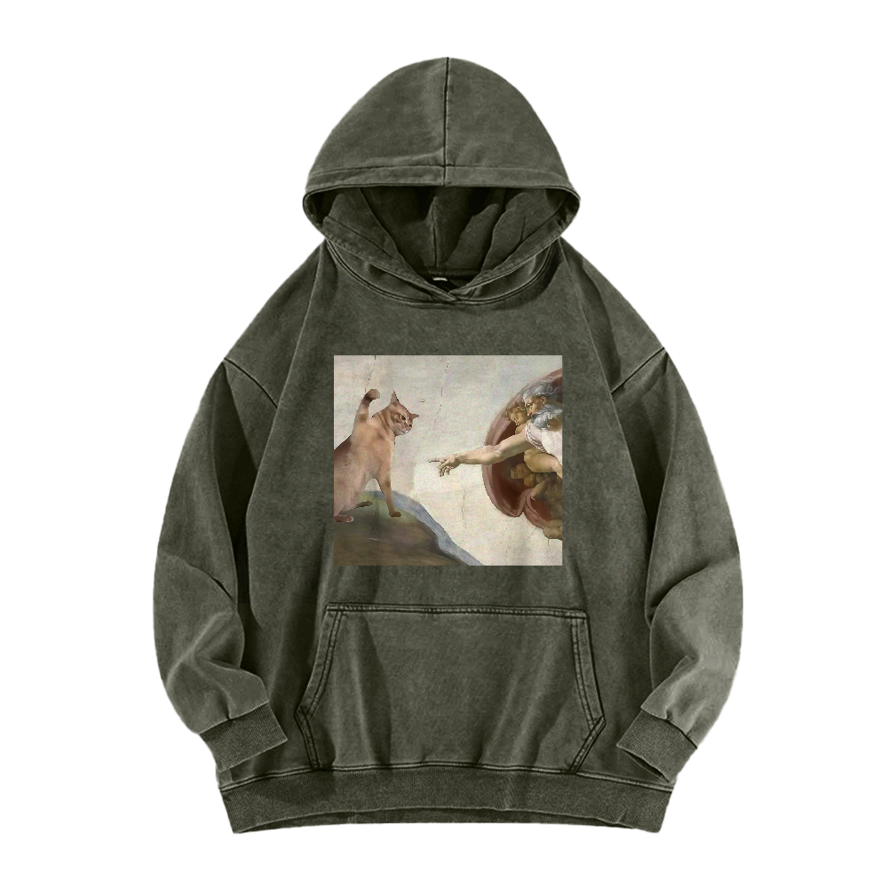 The Creation of Cat Washed Hoodie