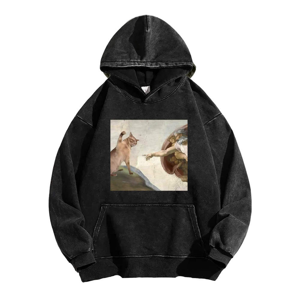 The Creation of Cat Washed Hoodie