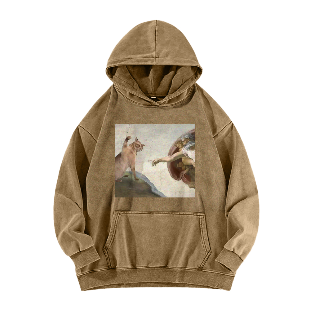 The Creation of Cat Washed Hoodie