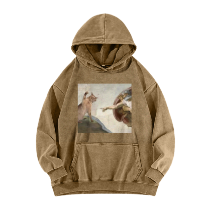 The Creation of Cat Washed Hoodie