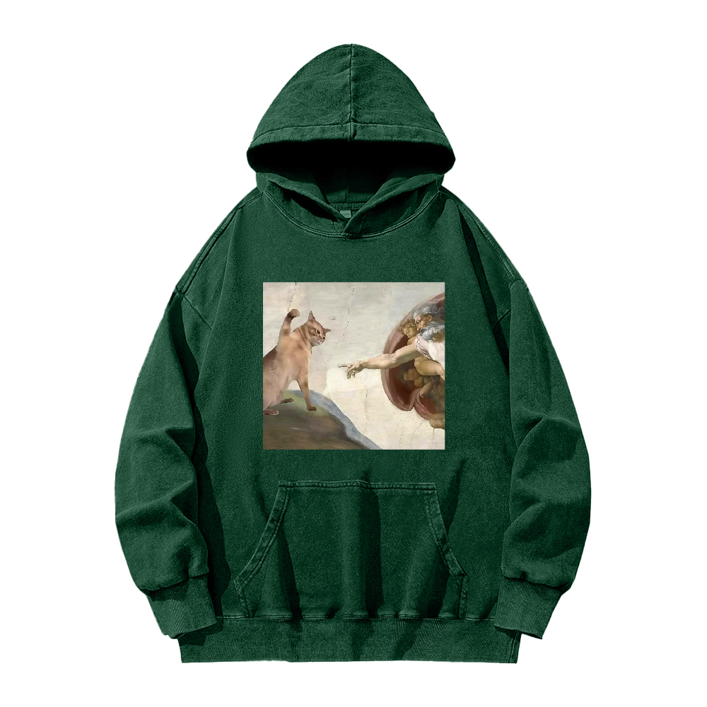 The Creation of Cat Washed Hoodie