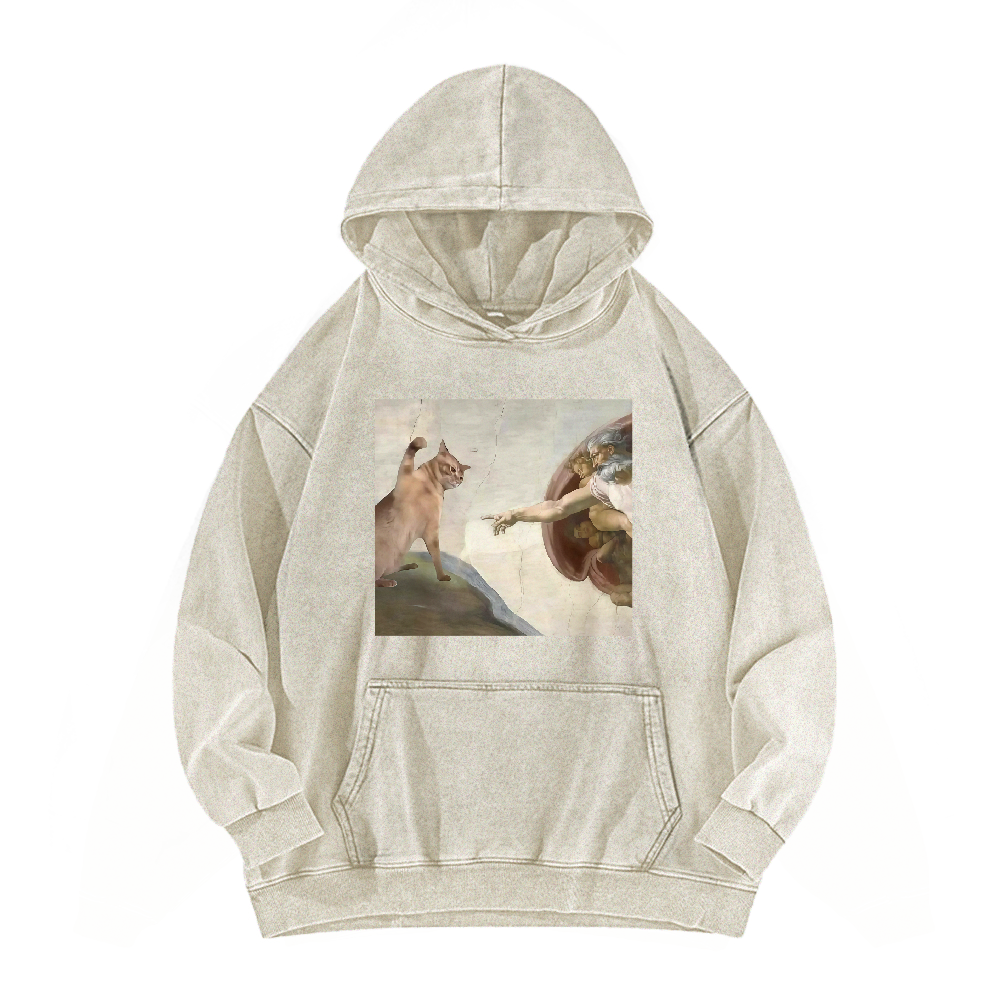 The Creation of Cat Washed Hoodie