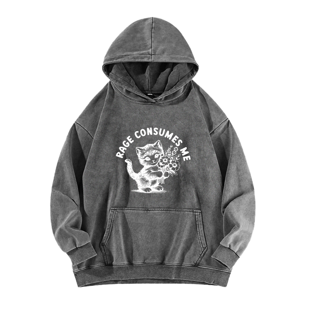 Rage Consumes Me Washed Hoodie