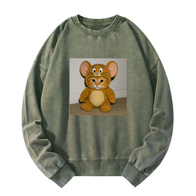 Wacky Cat Washed Sweatshirt