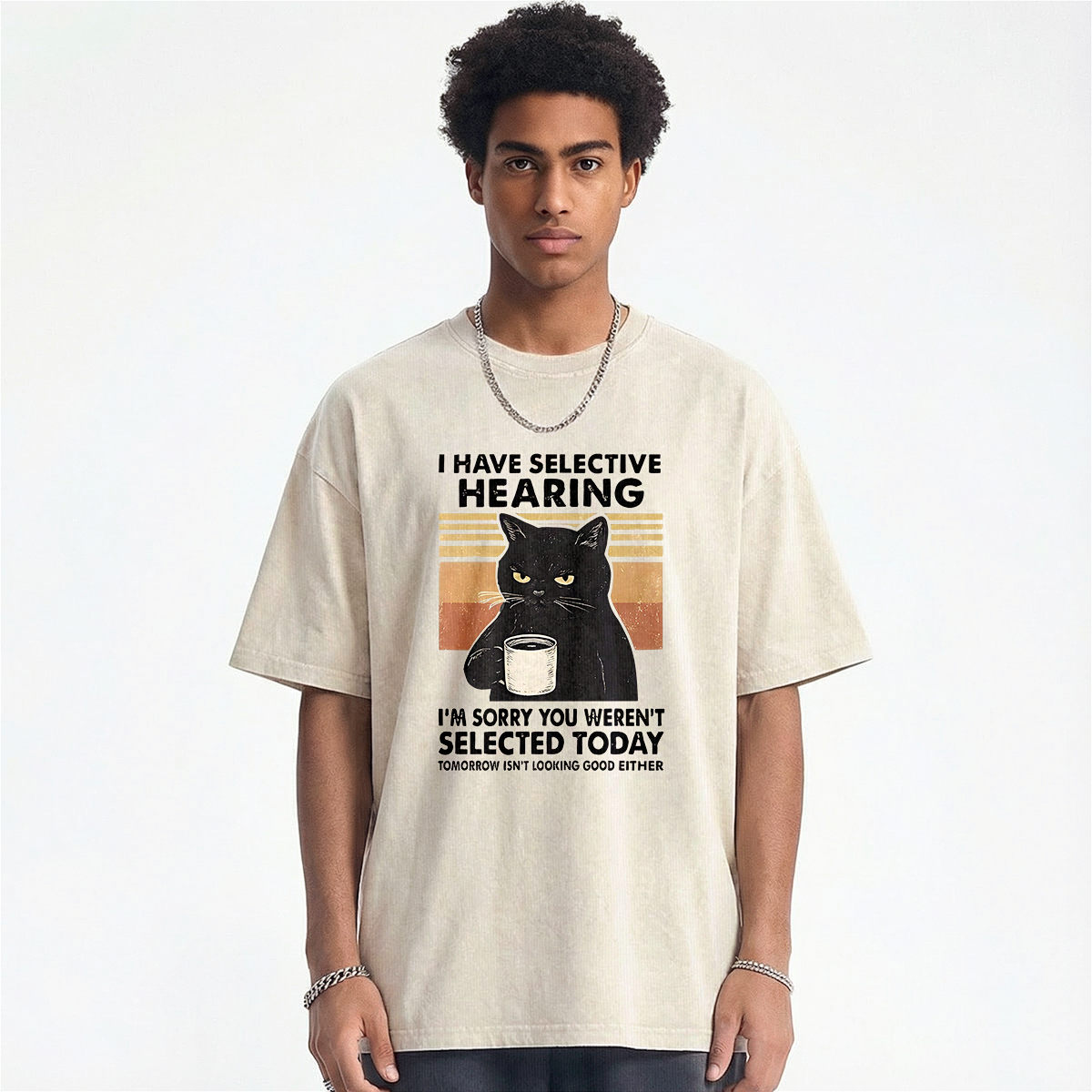 I Like Cats And Coffee Washed T-shirt