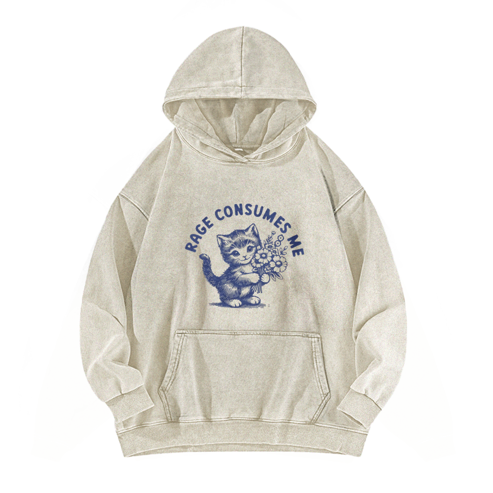 Rage Consumes Me Washed Hoodie