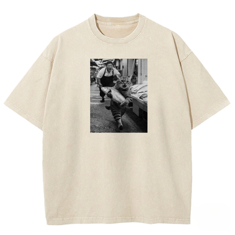 Feline Thief Market Washed T-shirt