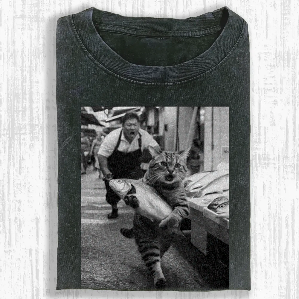 Feline Thief Market Washed T-shirt