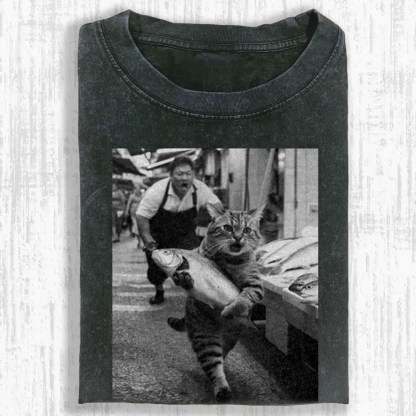 Feline Thief Market Washed T-shirt