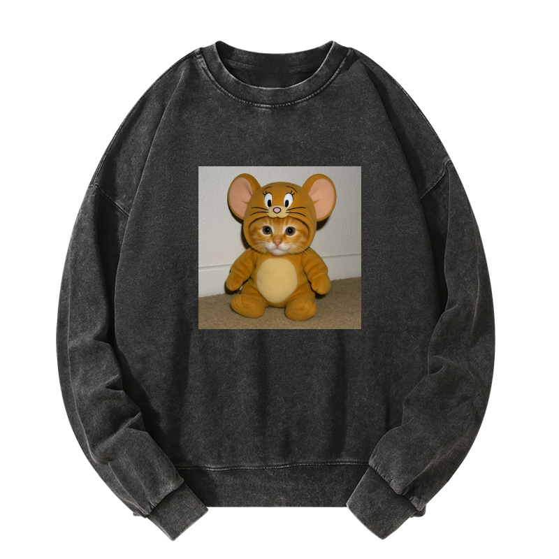 Wacky Cat Washed Sweatshirt
