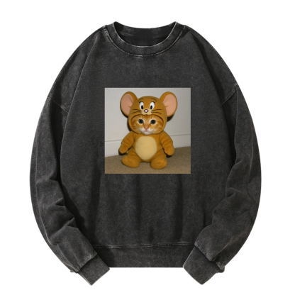 Wacky Cat Washed Sweatshirt