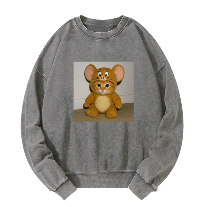 Wacky Cat Washed Sweatshirt