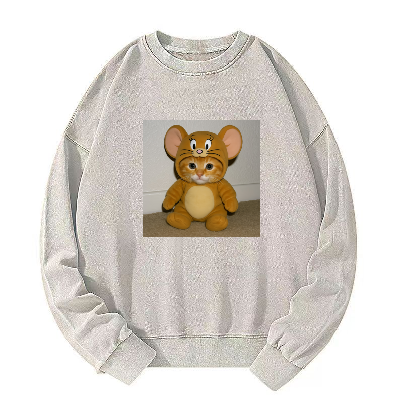 Wacky Cat Washed Sweatshirt