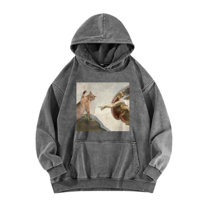 The Creation of Cat Washed Hoodie