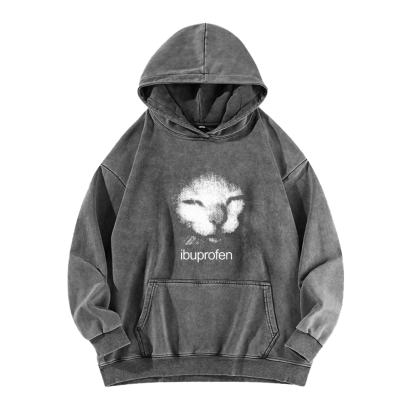 Funny Ibuprofen Cat Meme Washed Hoodie