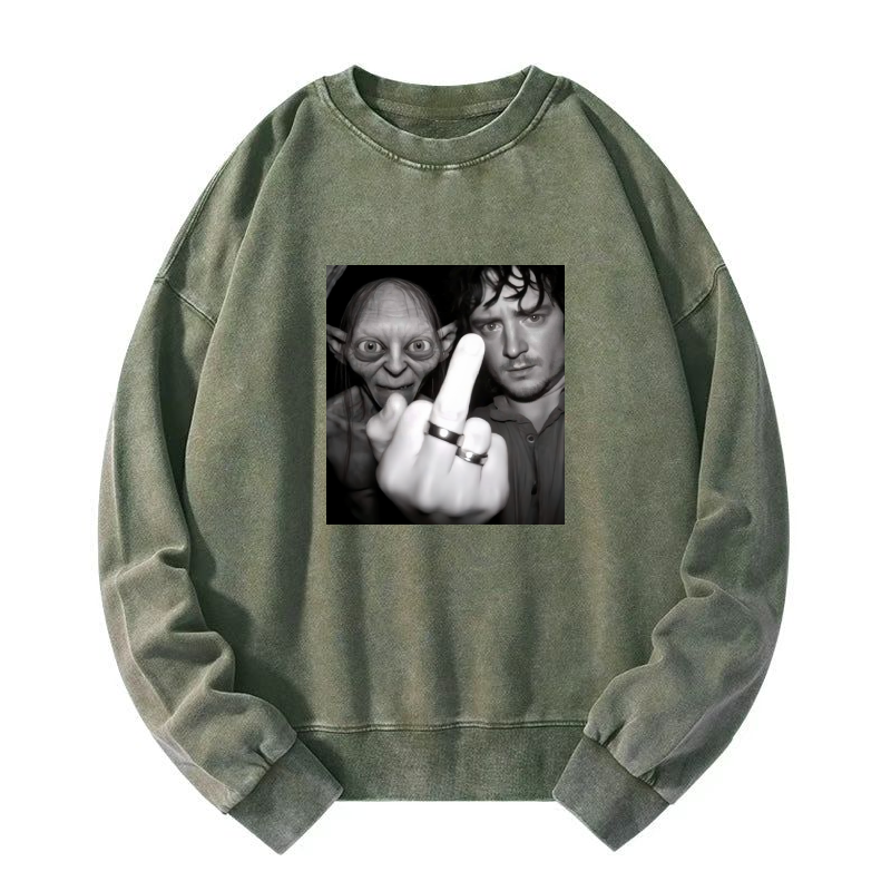 Fun Gollum and Frodo Washed Sweatshirt