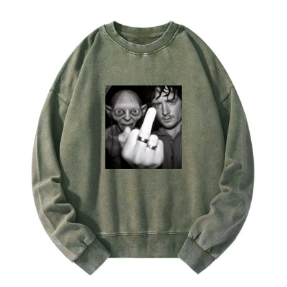 Fun Gollum and Frodo Washed Sweatshirt
