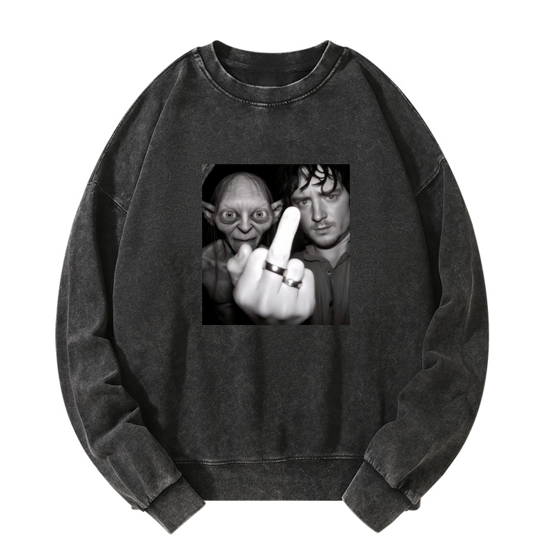Fun Gollum and Frodo Washed Sweatshirt