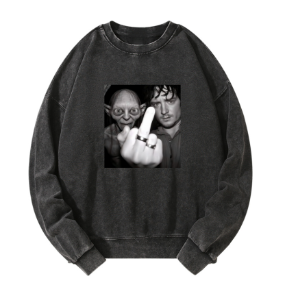Fun Gollum and Frodo Washed Sweatshirt