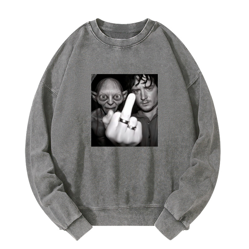 Fun Gollum and Frodo Washed Sweatshirt