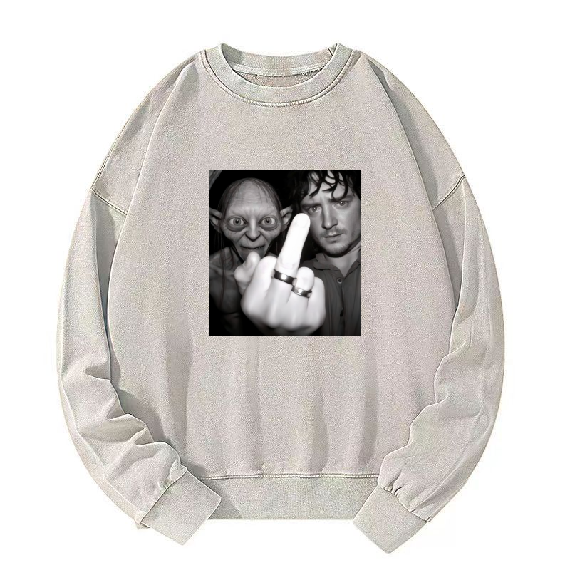 Fun Gollum and Frodo Washed Sweatshirt