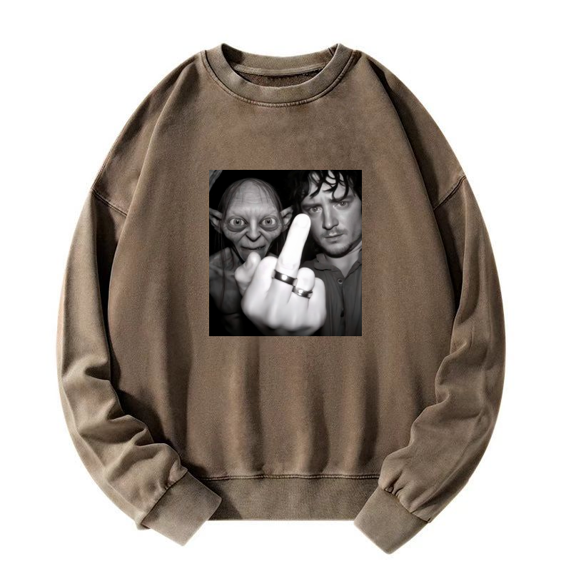 Fun Gollum and Frodo Washed Sweatshirt