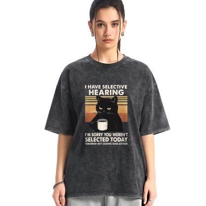 I Like Cats And Coffee Washed T-shirt