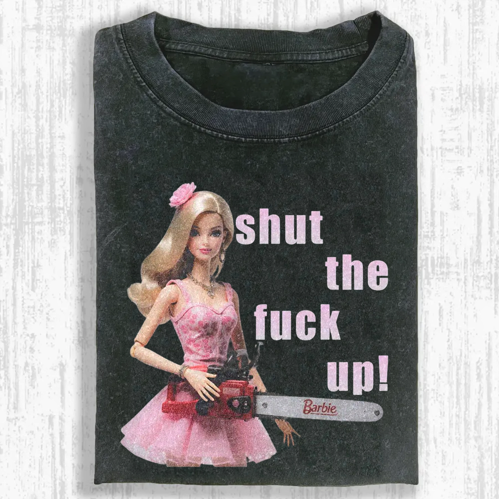 Pink Saw Barbie Washed T-shirt