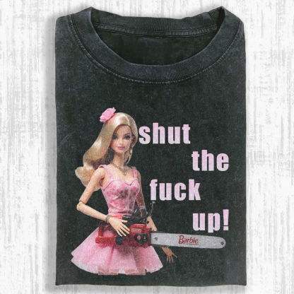 Pink Saw Barbie Washed T-shirt