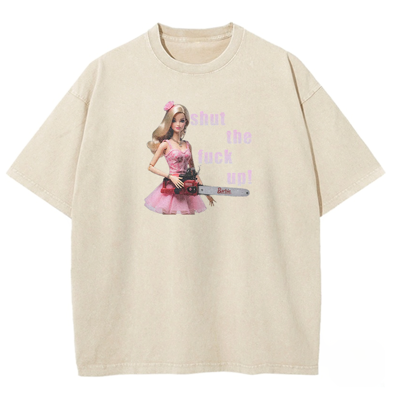 Pink Saw Barbie Washed T-shirt