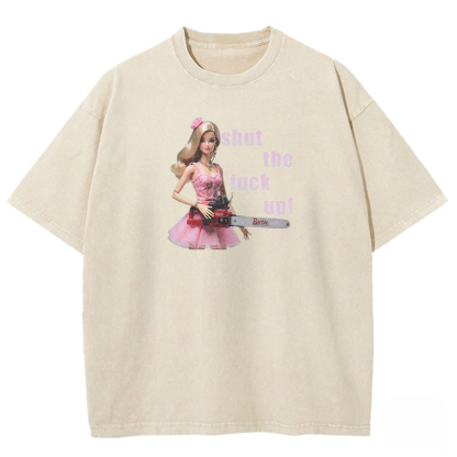 Pink Saw Barbie Washed T-shirt