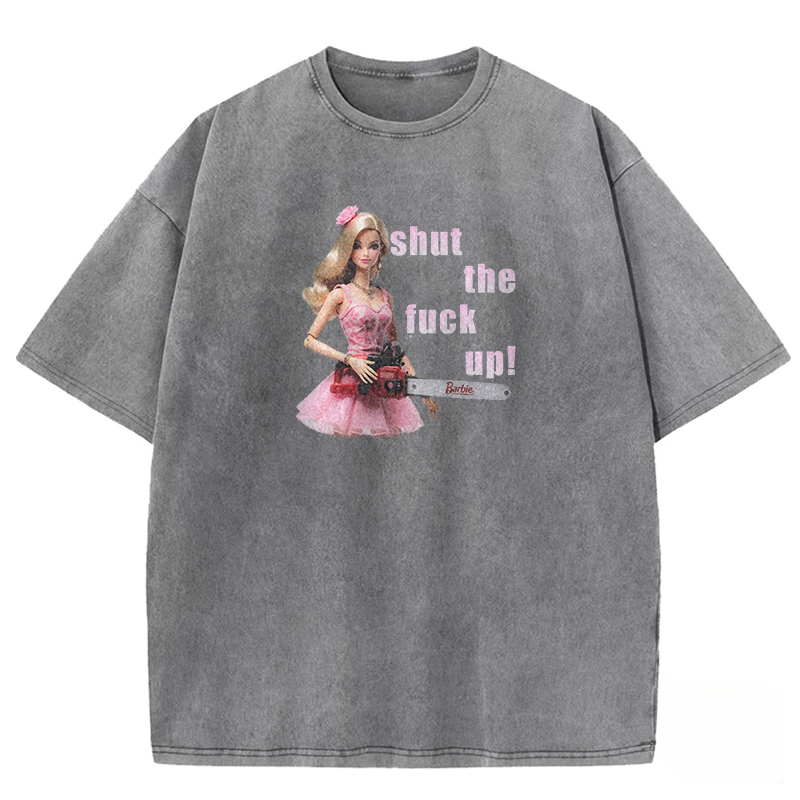 Pink Saw Barbie Washed T-shirt