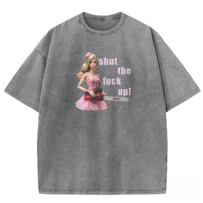 Pink Saw Barbie Washed T-shirt