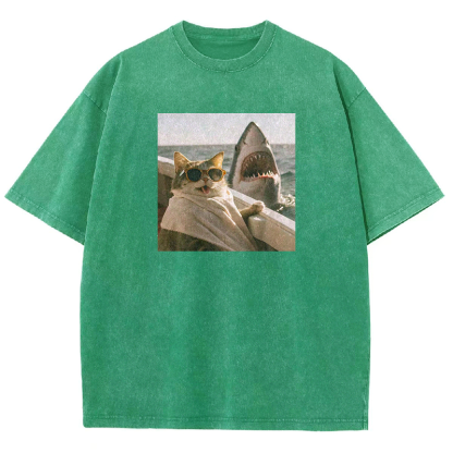 Shark Bait Survivor Washed T-shirt