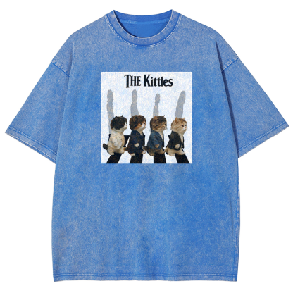 The Meowles - Abbey Paw Washed T-shirt