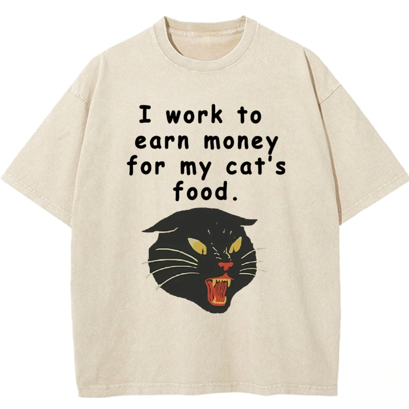 Working for cat Washed T-shirt