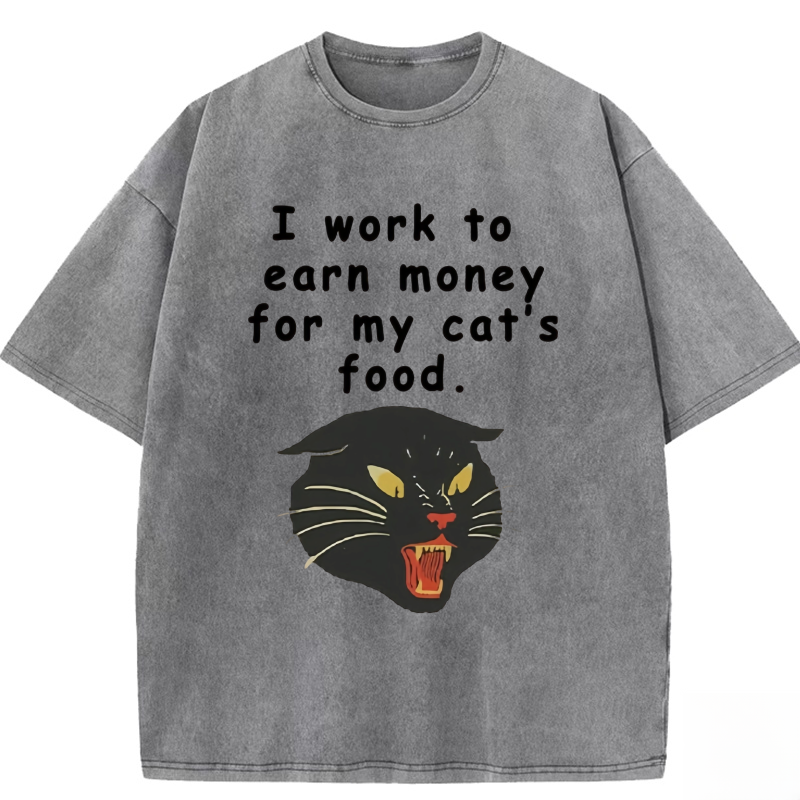 Working for cat Washed T-shirt