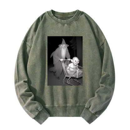Funny shopping cart Washed Sweatshirt