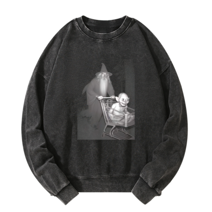 Funny shopping cart Washed Sweatshirt