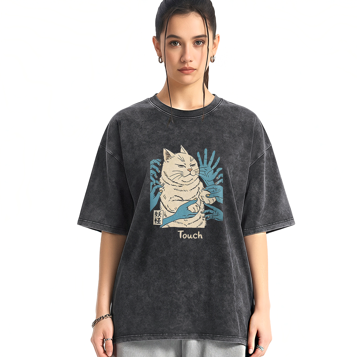 [Copy]Wacky Cat Washed T-shirt