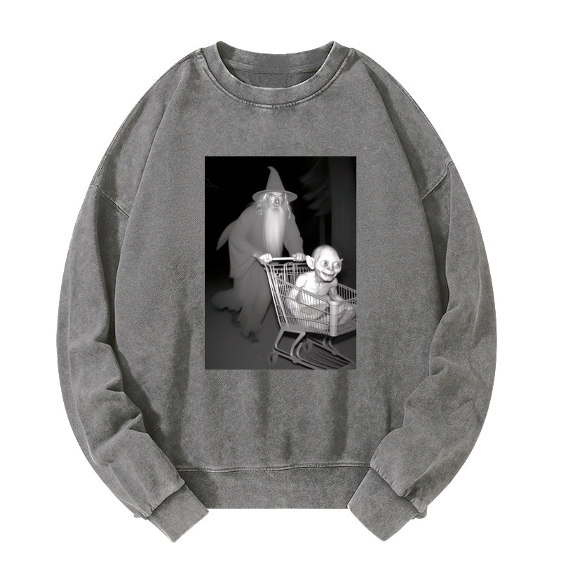 Funny shopping cart Washed Sweatshirt