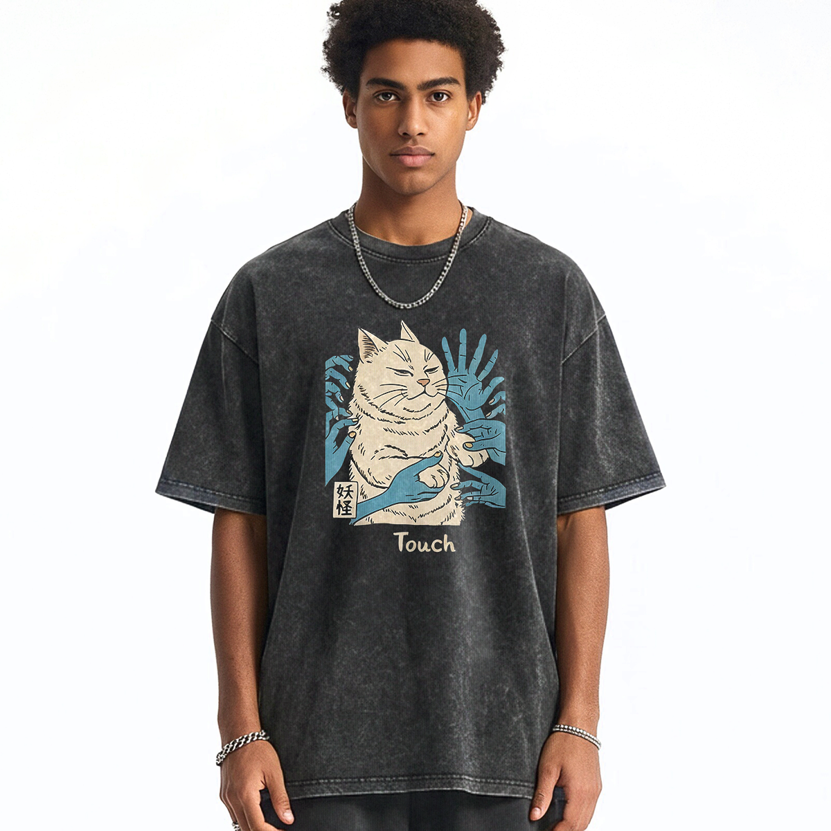 [Copy]Wacky Cat Washed T-shirt