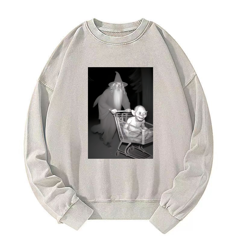 Funny shopping cart Washed Sweatshirt