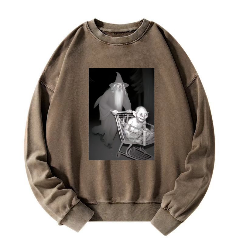 Funny shopping cart Washed Sweatshirt