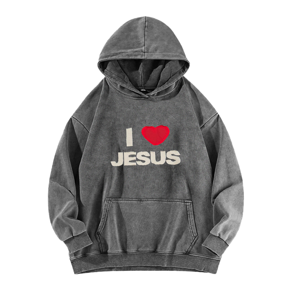 I LOVE JESUS Washed Hoodie