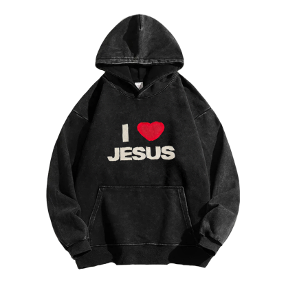 I LOVE JESUS Washed Hoodie