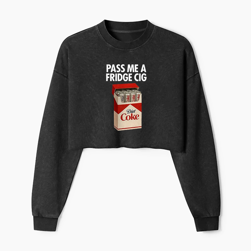 I Need A Diet Coke Washed Crop Sweatshirt