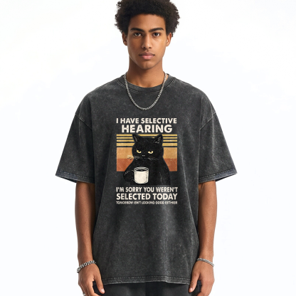 I Like Cats And Coffee Washed T-shirt