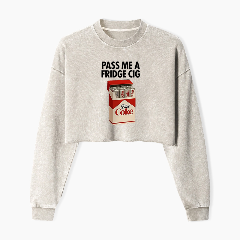 I Need A Diet Coke Washed Crop Sweatshirt